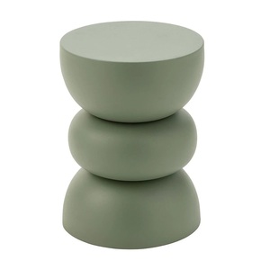 Tabouret en bois minimaliste nordique en forme de donut, sculpté à la main en noyer, table d'appoint sur piétement - Product Image 6