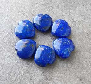 Lapis-lazuli naturel en forme de cœur, cabochon briolette calibré, pierre précieuse en vrac pour bijoux, cristal de guérison - Product Image 3