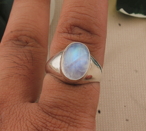Wholesale Classic Party Oval Amethyst 925 Sterling <b>Silver</b> Wide <b>Band</b> Bezel Set Gemstone Signet <b>Ring</b> for Women - Product Image 4