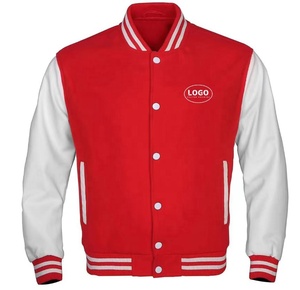 Vestes de baseball vintage pour hommes en laine avec manches en cuir et patchs brodés rayés personnalisés pour l'automne et l'hiver - Product Image 3