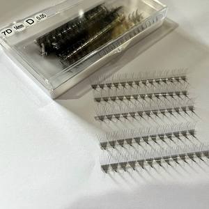 Extensions de cils ultra-rapides faites à la main, bouquets de cils préfabriqués, courbures CC/DD/L/M, tailles mixtes, poils synthétiques PBT coréens, volume facile à appliquer - Product Image 3