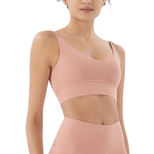 Women's Breathable Seamless Push-Up Fitness Sports <b>Bra</b> Reversible <b>Removable</b> <b>Padded</b> for Running & Gym Simple Style - Product Image 4