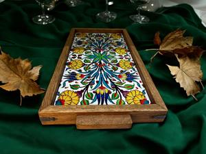 Plateau en bois imprimé motif Designer Choice pour décoration de salon moderne, plateau de service en gros - Product Image 4