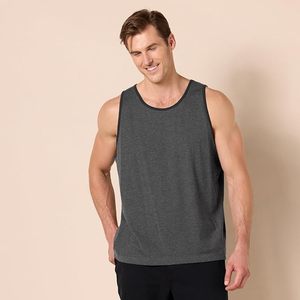 Men's Solid Color Knitted Sleeveless Tank Top O-Neck Breathable Casual Muscle <b>Vest</b> Plus Size - Product Image 6