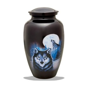 Urna Funeraria con Diseño de Cielo Nocturno del Lago Luna Azul para Cenizas Humanas Adultas, con Tapa de Cúpula, Urna Conmemorativa Duradera - Product Image 3