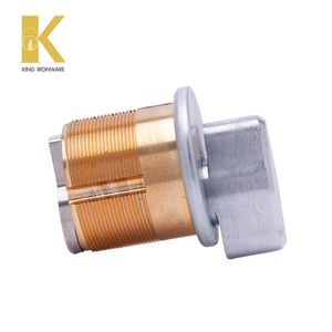 Cylindre mécanique à bouton tournant pour porte, sécurité, laiton chromé satiné 32 mm, pour porte d'entrée sécurisée - Product Image 5