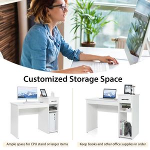 Scrivania Compatta in Legno con Cassetto e Supporto CPU per Ufficio Domestico - Product Image 5