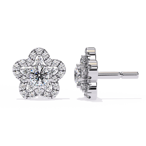 Boucles d'oreilles en diamant rond de haute qualité, cultivées en laboratoire, certifiées IGI, couleur D E F, pureté VVS VS, or, or rose, or blanc, argent - Product Image 4