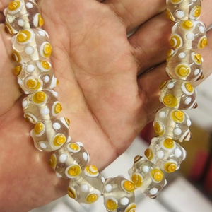 <span class=keywords><strong>Perles</strong></span> en verre soufflé à la main, 12 mm, motif floral marguerite jaune et blanc, <span class=keywords><strong>perles</strong></span> lâches pour la fabrication de bijoux DIY et l'artisanat créatif - Product Image 2
