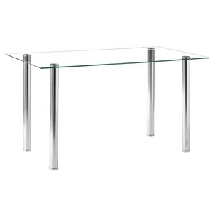 Tavolo da Pranzo in Vetro Trasparente e Ferro dal Design Semplice ed Elegante per Uso Domestico - Product Image 1