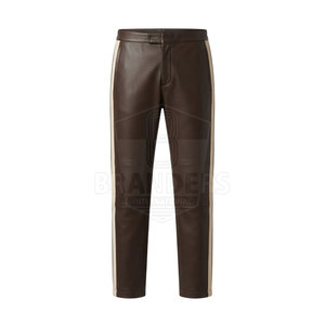 Contemporary Leather Outfit For Men Including <b>Zip</b> <b>Up</b> <b>Jacket</b> And Matching Trousers Designed For Casual Streetwear - Product Image 5