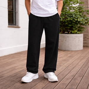 Pantalon de jogging surdimensionné personnalisé pour homme, respirant, taille élastique, sportswear de gym, cordon de serrage, jambe large, coupe ample - Product Image 1