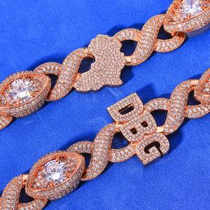 DBG Letter Moissanite Iced Out Pendant Africa <b>Map</b> Rhodium Plated Rose Gold Hip Hop Statement Necklace for Men - Product Image 4