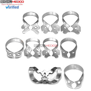 Pinces de contention dentaire manuelles professionnelles en caoutchouc, acier inoxydable allemand, 32 pièces, rétracteurs universels pour tissus gingivaux et molaires inférieures - Product Image 5