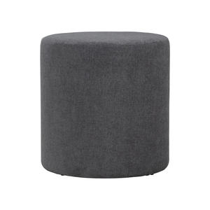 Minimalist Modern Dark Grey Ottoman Pouf with Upholstery for Contemporary Living Spaces - Product Image 1