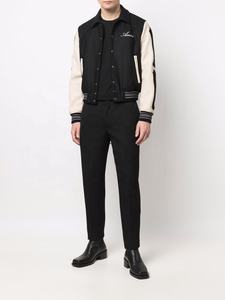 Veste de baseball de qualité supérieure en gros pour hommes, corps en laine, manches en cuir, manteau d'hiver, veste bomber - Product Image 6