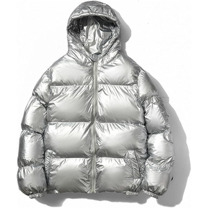 OEM Winter <b>Puffer</b> <b>Jacket</b> for <b>Men</b> High Quality Reflective Fabric Custom Print Pattern <b>Hooded</b> Collar Windproof Warm Outdoor Hiking - Product Image 4