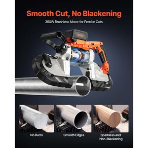 Portable 20V Band <b>Saw</b> Kit 5 Inches Deep Cut AC 110V 360W Brushless Motor 4.0 Ah Battery Cordless Compact Power <b>Saws</b> - Product Image 3