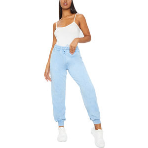 Pantalones Deportivos de Alta Calidad para Mujer, Lavado Ácido, 100% Algodón Orgánico Transpirable, con Etiqueta y Logotipo Personalizados, Venta al Por Mayor de Fábrica - Product Image 1