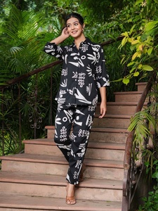 Ensemble deux pièces décontracté FATEMA FASHION FF302FN pour femme, imprimé numérique, coupe régulière, haut et bas, collection Printemps-Été, vente chaude - Product Image 4