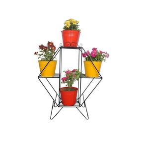 Support de pot de fleurs en fer traditionnel, parfait pour les maisons indiennes, la décoration de balcon, de jardin, d'intérieur, d'extérieur et de terrasse. - Product Image 1
