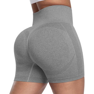 Shorts de sport sans coutures taille haute, effet galbant fessier, contrôle du ventre, tissu extensible doux pour la gym et le yoga - Product Image 1