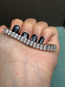 สร้อยข้อมือเพชรทรงรีเงินแท้ 925 รับรองโดย IGI เครื่องประดับแต่งงานสุดคลาสสิก - Product Image 2