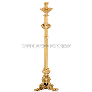 Candelero de Altar |   Candelabro Tradicional de Latón Hecho a Mano para Iglesia y Templo, Decoración para Culto, DOUBLE VEE EXPORTS - Product Image 2