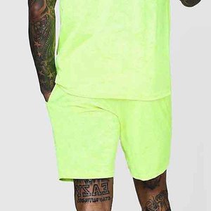 Conjunto de 2 Piezas para Hombre, Camiseta y Pantalones Cortos Casuales, Cómodos, 100% Algodón, Transpirables, Ropa de Calle para Verano, Tela de Rizo, Alta Calidad, Secado Rápido - Product Image 5