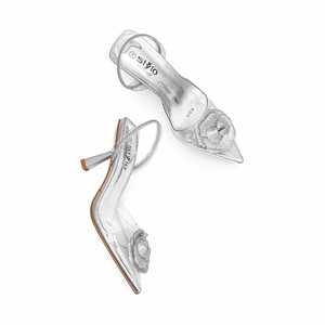 Escarpins argentés pour femmes avec dos ouvert WN5373 - Product Image 1