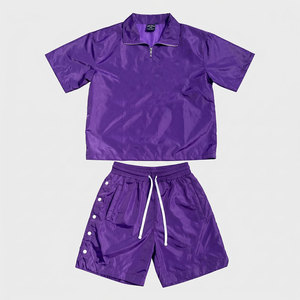 Conjunto de Chaqueta Corta y Pantalones Cortos de Verano para Hombre, Personalizado con su Propio Logotipo, Chaqueta Ligera con Media Cremallera y Pantalones Cortos - Product Image 1