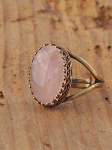 Rose Gold Bezel Setting <b>Ring</b> | Large Oval Gemstone Vintage Statement Jewelry | IGI Certified Wholesale Pink <b>Quartz</b> <b>Rings</b> - Product Image 3