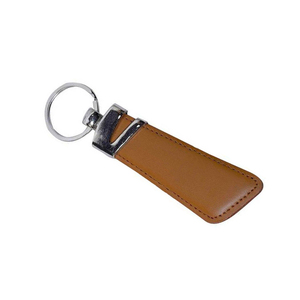 Porte-clés en cuir de luxe avec logo personnalisé gravé en relief, fermé par métal - Product Image 6