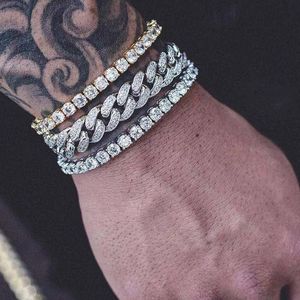 สร้อยคอและกำไลข้อมือแบบ Cuban Link ขนาด 6 มม. 8 มม. 10 มม. 12 มม. ทำจากทองคำขาว 925 เงินสเตอร์ลิง ประดับเพชร Moissanite VVS สำหรับผู้ชายและผู้หญิง เครื่องประดับ GRA - Product Image 1