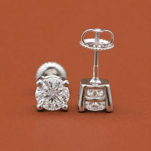Pendientes de Diamante Moissanite Solitario de Lujo, Plata de Ley 925, Joyería Nupcial para Boda - Product Image 3