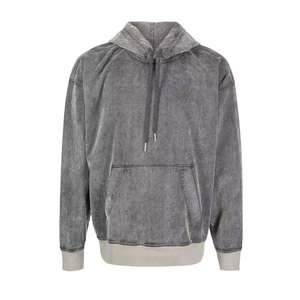 Sudadera con Capucha de Invierno Unisex con Lavado Ácido y Efecto Desgastado, Estilo Vintage, con Pedrería, Oversize, Streetwear, 100% Algodón Felpa - Product Image 1