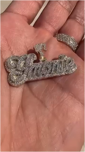 Pendentif Lettre Personnalisé Hip Hop de Luxe en Moissanite, Argent 925, Entièrement Sertie de Moissanites Taille Fantaisie - Product Image 1