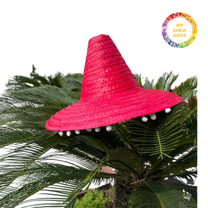 หมวกสานทรงโซมเบรโรสีสันสดใสสำหรับงานเทศกาล - Product Image 4