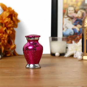 Urnes funéraires miniatures en aluminium rose moucheté pour cendres, style galaxie, flacon décoratif pour cendres commémoratives - Product Image 4