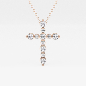 Collar con Colgante de Diamante Cultivado en Laboratorio, Corte Redondo, 3/4 CTW, Clásico y Brillante, Joyería Fina, Regalo para Mujer - Product Image 4