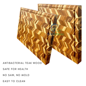 Tablas de Cortar Rectangulares Pequeñas de Madera de Teca Ecológica de Alta Calidad, Personalizables, Antideslizantes, Duraderas, Fáciles de Manejar y Limpiar - Product Image 3