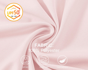 Chemise de protection anti-UV unisexe à manches longues rose clair, séchage rapide, respirante, polyester/spandex, logo personnalisable - Product Image 6