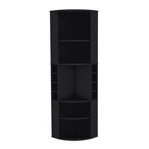 Mobiletto Bar Angolare Oban con Cinque Ripiani e Otto Scomparti per Bottiglie in Colore Nero Steamware - Product Image 4