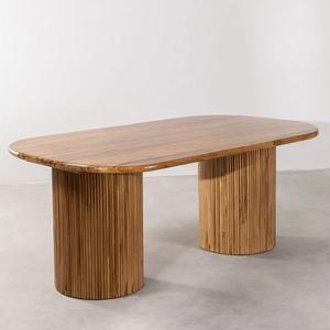Vandana Hexa Maxima Oval Mango <b>Wood</b> Large Dining <b>Tables</b> (200×76 cm) (<b>Solid</b> <b>Wood</b>) - Product Image 2