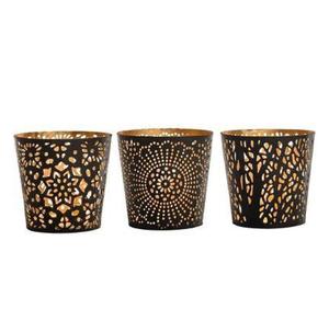 Portavelas de Metal con Recubrimiento de Polvo Blanco, Diseño Moderno, con Acabado Antiguo - Product Image 1