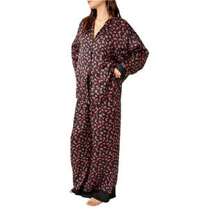 Pijama de Seda 100% Tejida para Mujer, de Alta Calidad, Personalizable, con Diseño Sólido y Corte Completo - Product Image 3