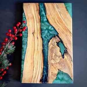 Planche à découper en bois et résine époxy de style nouveau, écologique, réutilisable, pour la maison, l'hôtel, le restaurant - Product Image 3
