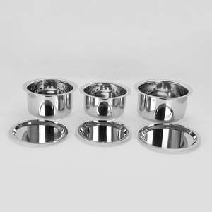 3 Pcs Classic Design Stainless Steel <b>Cookware</b> <b>Set</b> Induction & Gas Stove Friendly with Lids Sizes No10 to No12 - Product Image 4