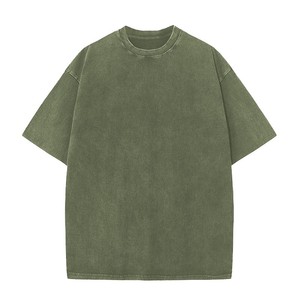 Camiseta Oversize de Algodón 100% Lavado Ácido al por Mayor, 250GSM, de Alto Gramaje para Hombre, Camisetas Vintage Lisas Personalizables - Product Image 4