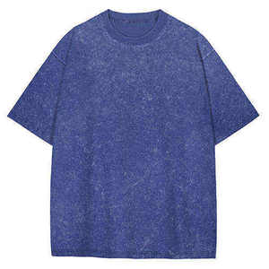 T-shirt décontracté pour homme en coton lavé, coupe oversize, col rond, manches courtes, couleur unie, ajustement jersey, longueur standard - Product Image 5